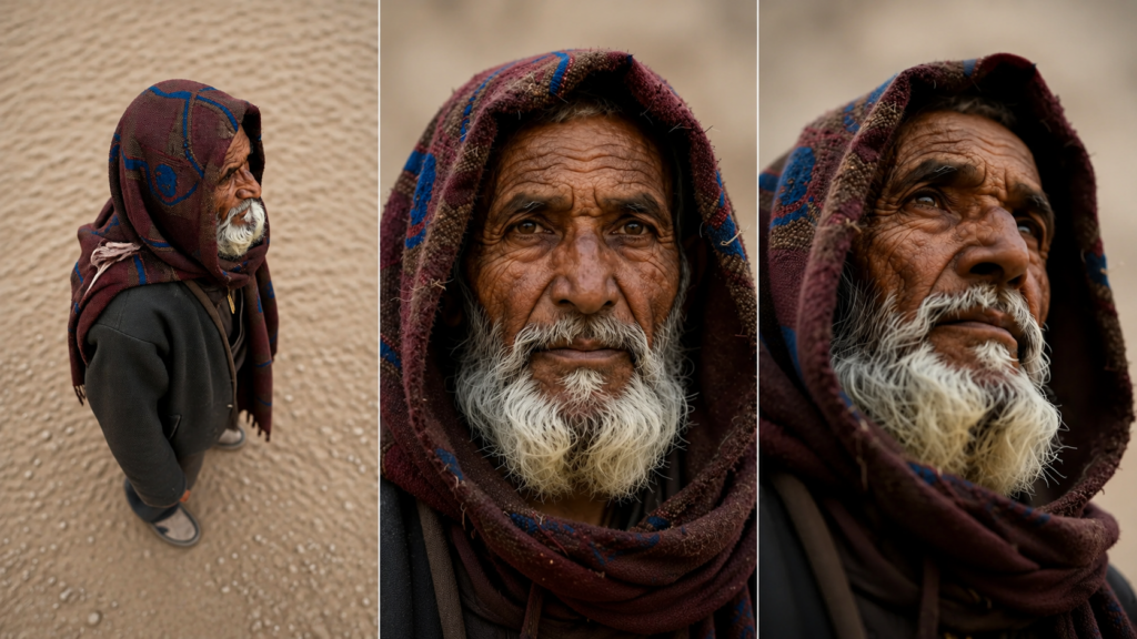 تصویر پیرمرد تغییر زاویه تصویر با هوش مصنوعی